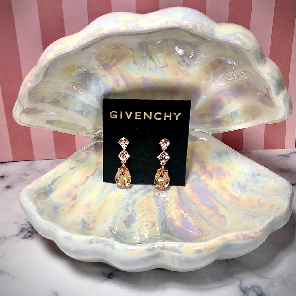 GIVENCHY Rose Gold/Champagne Drop Earrings with Post Backs - Picture 8 of 16